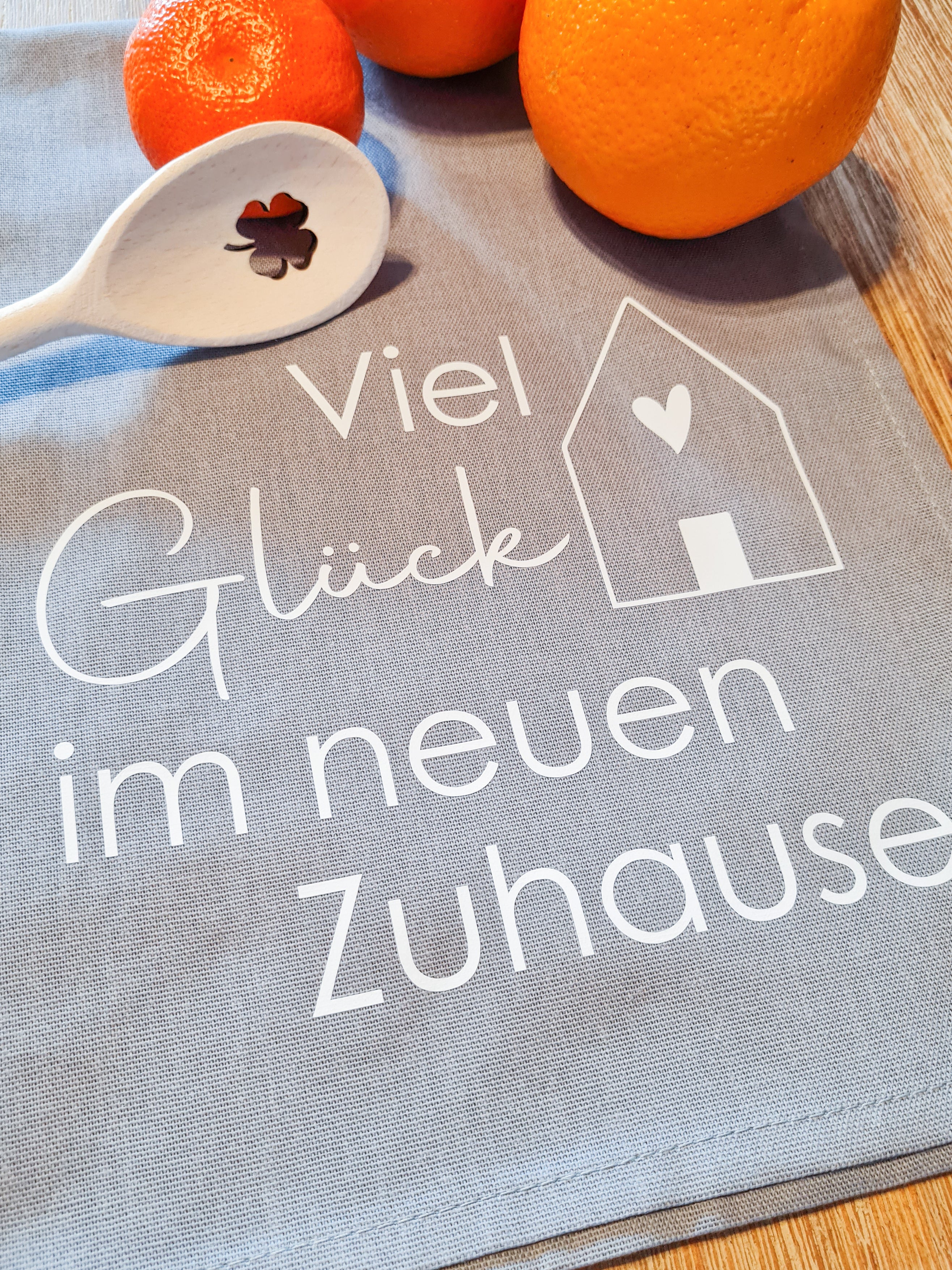Geschirrspültuch mit Kochlöffel/ Geschenk zum Einzug/ Einweihungsgeschenk