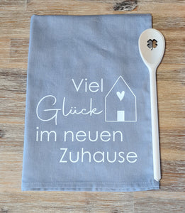 Geschirrspültuch mit Kochlöffel/ Geschenk zum Einzug/ Einweihungsgeschenk