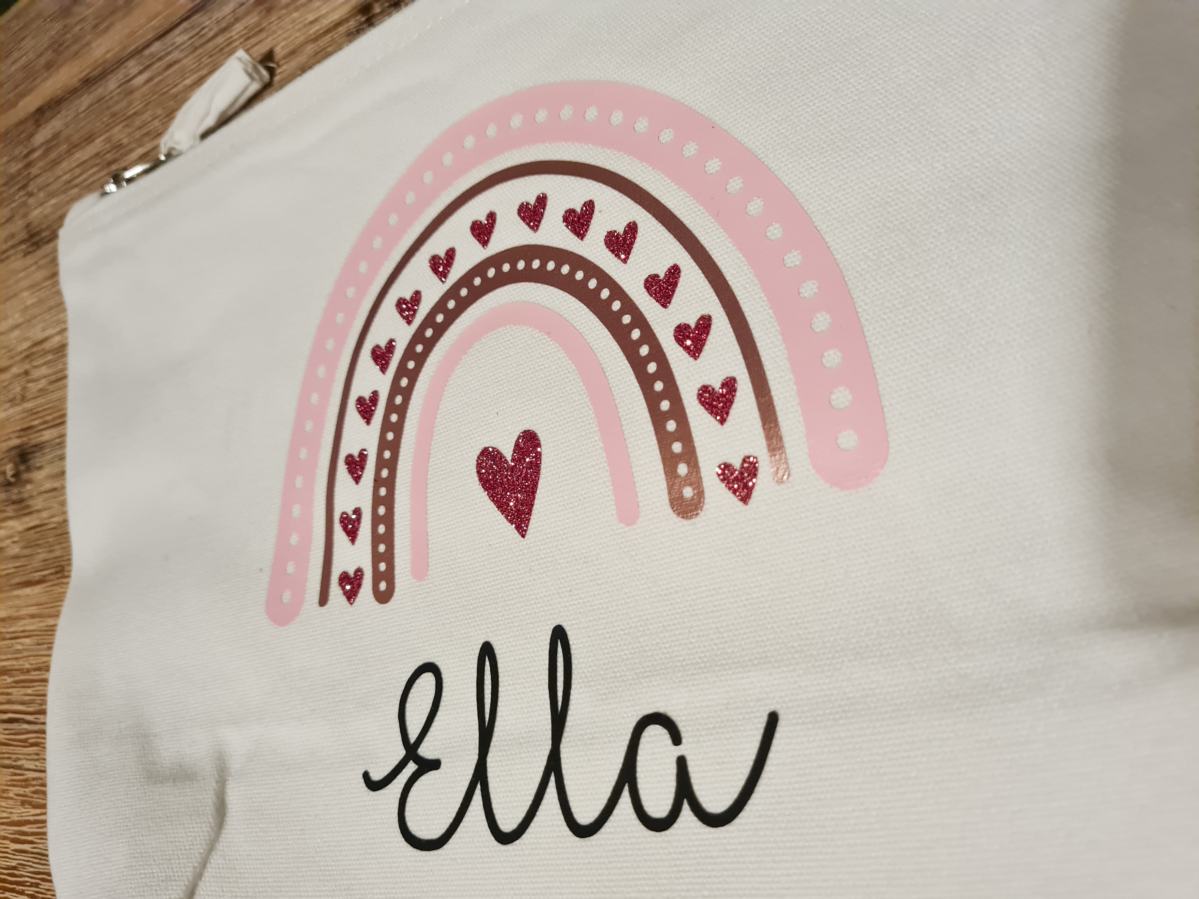 Wickeltasche "Regenbogen" rosa- personalisiert