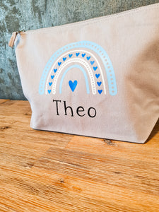 Wickeltasche "Regenbogen" blau- personalisiert