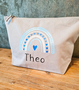 Wickeltasche "Regenbogen" blau- personalisiert