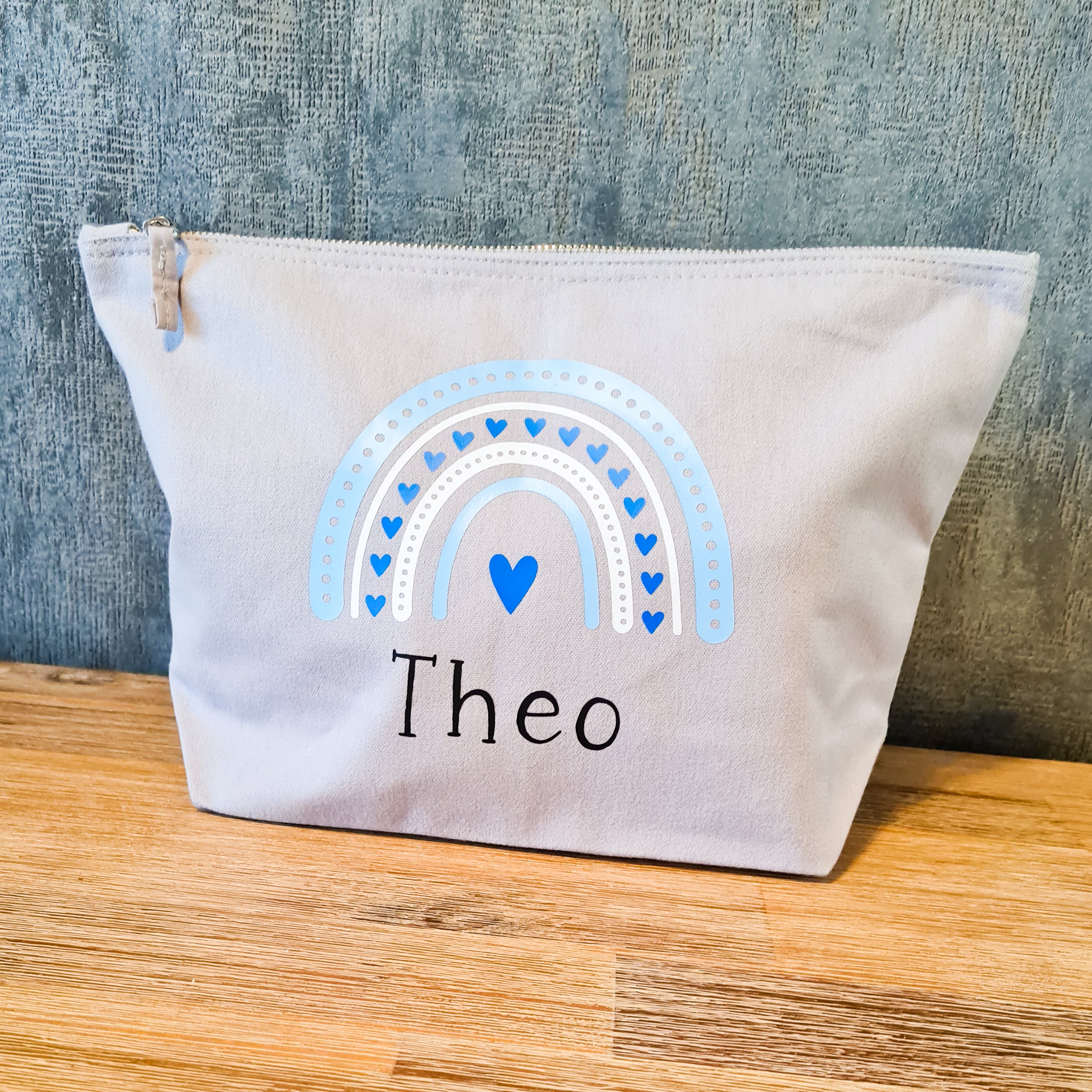 Wickeltasche "Regenbogen" blau- personalisiert