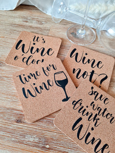 Glasuntersetzer für Weinliebhaber aus Kork- personalisiert