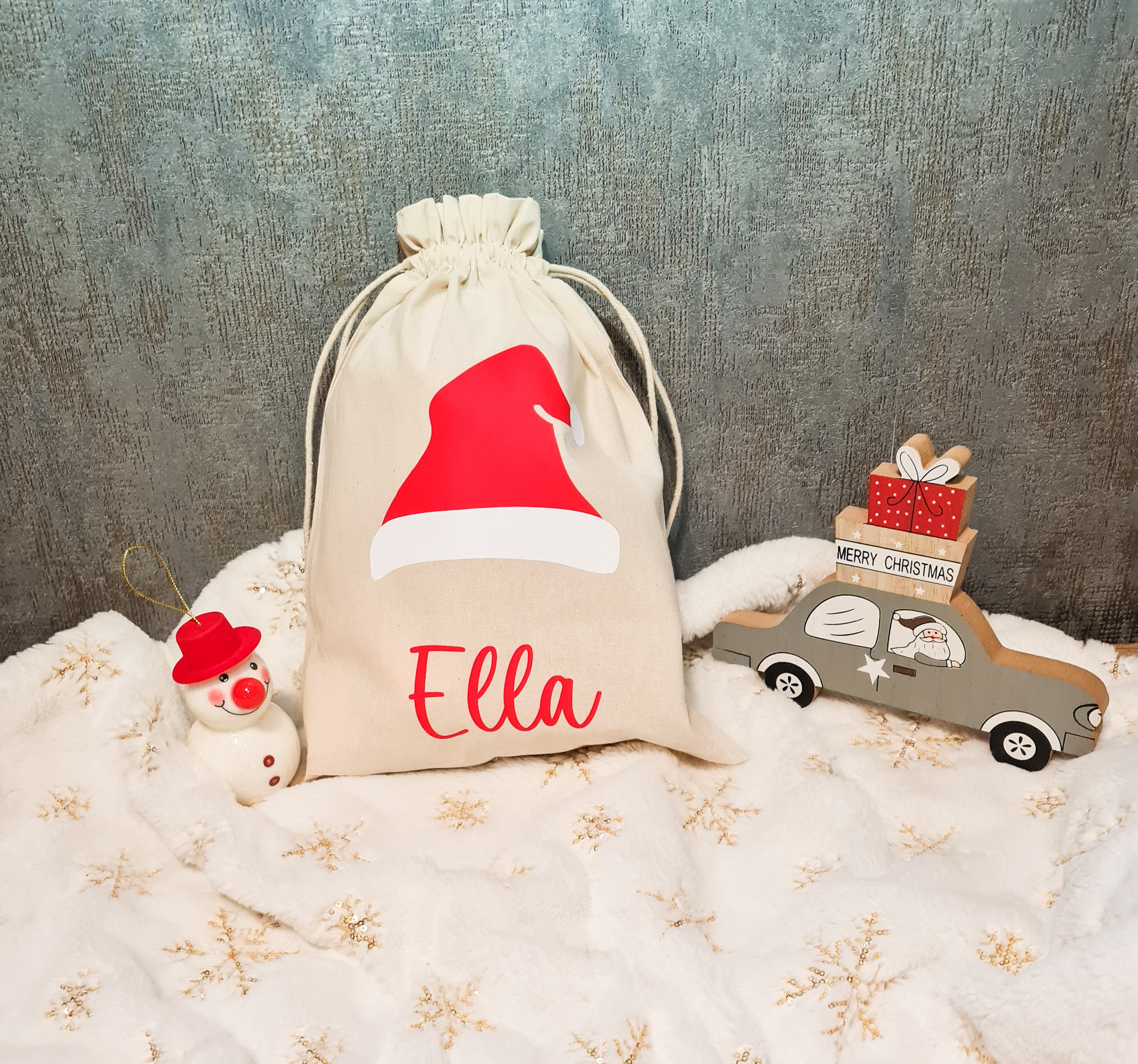 Weihnachtsbeutel/ Nikolausbeutel personalisiert mit Namen/ originelle Geschenkeverpackung
