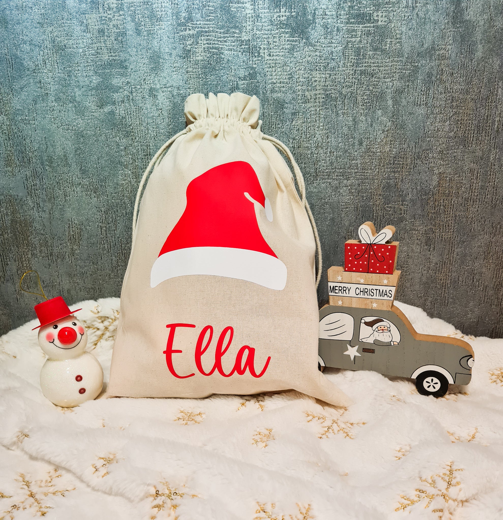 Weihnachtsbeutel/ Nikolausbeutel personalisiert mit Namen/ originelle Geschenkeverpackung
