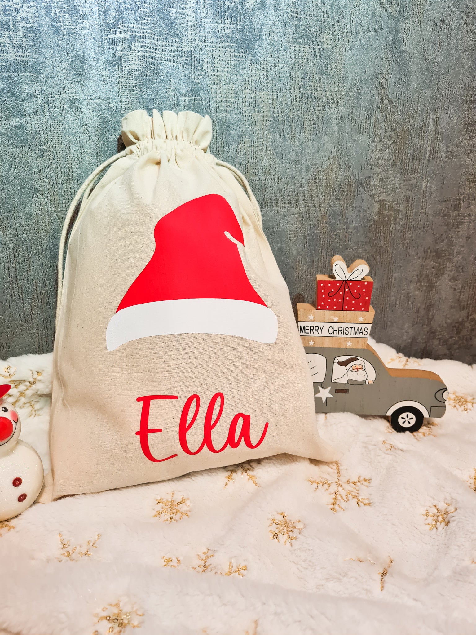 Weihnachtsbeutel/ Nikolausbeutel personalisiert mit Namen/ originelle Geschenkeverpackung