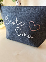 Lade das Bild in den Galerie-Viewer, Kosmetiktasche aus Filz &quot;Beste Oma&quot;

